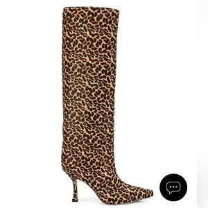 *BNWT* Jimmy Choo Chad 90 Leopard-Print Calf Hair Knee-High Boots Sz 37/6.5!!!
